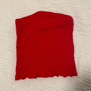 Red tube top crop top from Garage size: XS